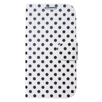 Etui clapet blanc pois noirs Samsung galaxy S III