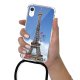 Coque cordon iPhone Xr noir Dessin Love Paris La Coque Francaise