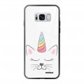 Coque Galaxy S8 Coque Soft Touch Glossy Chat licorne Design Evetane