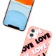 Coque iPhone 11 Silicone Liquide Douce rose pâle Love and Love Evetane.