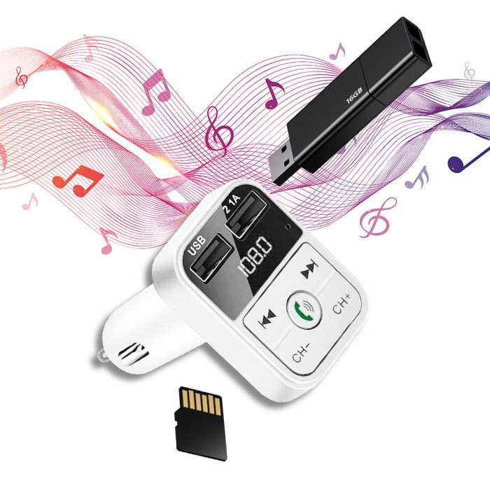 Transmetteur FM Bluetooth, Chargeur Voiture USB + USB C, 30W, Muvit -  Français