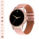 Montre connectée suivi activité sportive IP67 Rose Gold bracelet façon cuir