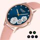 Montre connectée suivi activité sportive IP67 Rose Gold bracelet façon cuir