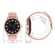 Montre connectée suivi activité sportive IP67 Rose Gold bracelet façon cuir