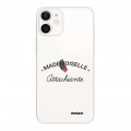 Coque iPhone 12 mini silicone transparente Mademoiselle Attachiante ultra resistant Protection housse Motif Ecriture Tendance Evetane