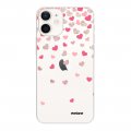 Coque iPhone 12 mini silicone transparente Coeurs en confettis ultra resistant Protection housse Motif Ecriture Tendance Evetane