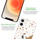 Coque iPhone 12 mini silicone transparente Terrazzo bois ultra resistant Protection housse Motif Ecriture Tendance Evetane