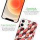 Coque iPhone 12 mini silicone transparente Marbre Corail et Bordeaux ultra resistant Protection housse Motif Ecriture Tendance Evetane