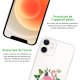 Coque iPhone 12 mini silicone transparente Flamant Rose Cercle ultra resistant Protection housse Motif Ecriture Tendance Evetane