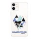 Coque iPhone 12 mini silicone transparente Triangles Bleus ultra resistant Protection housse Motif Ecriture Tendance Evetane