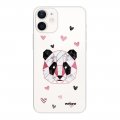 Coque iPhone 12 mini silicone transparente Panda Géométrique Rose ultra resistant Protection housse Motif Ecriture Tendance Evetane