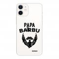 Coque iPhone 12 mini silicone transparente Papa Barbu ultra resistant Protection housse Motif Ecriture Tendance Evetane