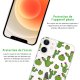 Coque iPhone 12 mini silicone transparente Cactus ultra resistant Protection housse Motif Ecriture Tendance Evetane