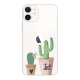 Coque iPhone 12 mini silicone transparente Cactus Love ultra resistant Protection housse Motif Ecriture Tendance Evetane
