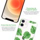 Coque iPhone 12 mini silicone transparente Feuilles palmiers ultra resistant Protection housse Motif Ecriture Tendance Evetane