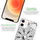 Coque iPhone 12 mini silicone transparente Mandala noir ultra resistant Protection housse Motif Ecriture Tendance Evetane