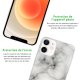 Coque iPhone 12 mini silicone transparente Marbre blanc ultra resistant Protection housse Motif Ecriture Tendance Evetane