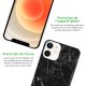 Coque iPhone 12 mini silicone transparente Marbre noir ultra resistant Protection housse Motif Ecriture Tendance Evetane