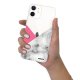 Coque iPhone 12 mini silicone transparente Marbre rose et gris ultra resistant Protection housse Motif Ecriture Tendance Evetane