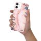 Coque iPhone 12 mini silicone transparente Marbre Fleurs ultra resistant Protection housse Motif Ecriture Tendance Evetane
