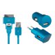 Pack de charge 3 en 1 Colorblock Blue Lagoon pour iPhone et telephones micro USB