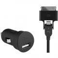 Chargeur allume-cigare noir 1A pour iPhone/iPod et téléphones micro USB