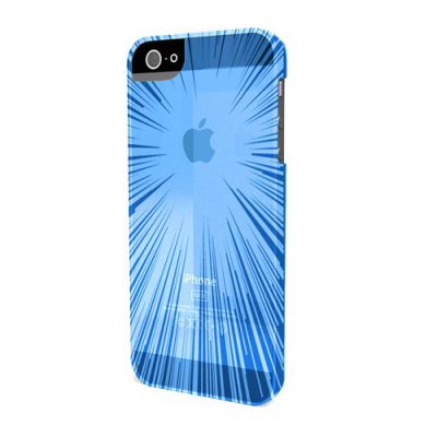 Coque minigel flexy speedlight bleue pour iPhone 5 avec film