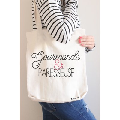 Tote bag Gourmande et paresseuse