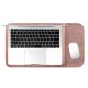 Housse de protection aspect cuir pour tablette, ordinateur compatible 13,3 à 15,4 pouces Rose Gold