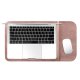 Housse de protection aspect cuir pour tablette, ordinateur compatible 13,3 à 15,4 pouces Rose Gold