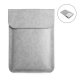 Housse de protection aspect cuir pour tablette, ordinateur compatible de 13,3 à 15,4 pouces Argent