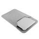 Housse de protection aspect cuir pour tablette, ordinateur compatible de 13,3 à 15,4 pouces Argent