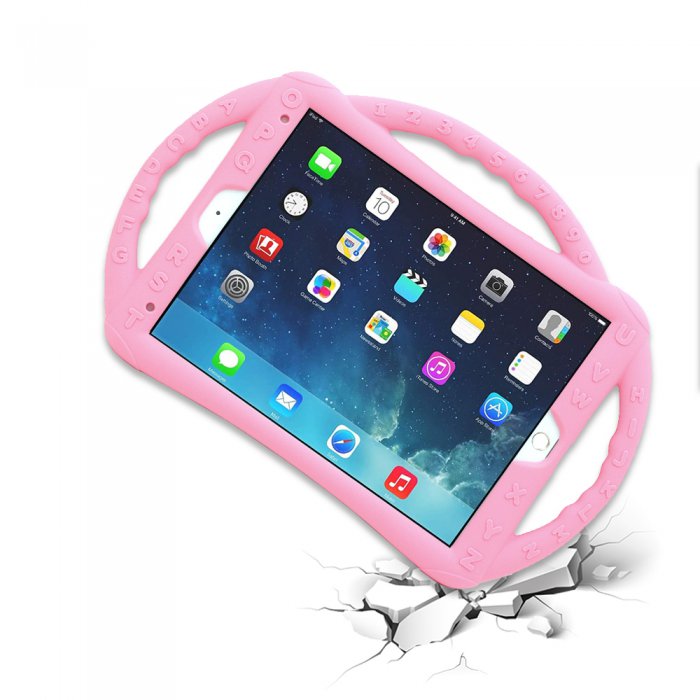 Housse de protection silicone renforcée rose pour Enfants Compatible iPad  9,7