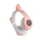 Casque en forme oreille de chats Bluetooth avec Lumière LED rose 