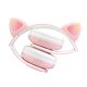 Casque en forme oreille de chats Bluetooth avec Lumière LED rose 