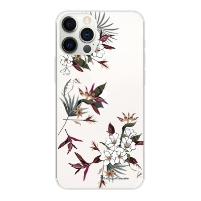 Coque iPhone 12/12 Pro silicone transparente Fleurs Sauvages ultra resistant Protection housse Motif Ecriture Tendance La Coque Francaise