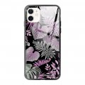 Coque iPhone 12 Mini Coque Soft Touch Glossy Fleurs Tropicales Parme Design La Coque Francaise