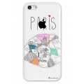 Coque iPhone 5C rigide transparente Plan de Paris Dessin La Coque Francaise