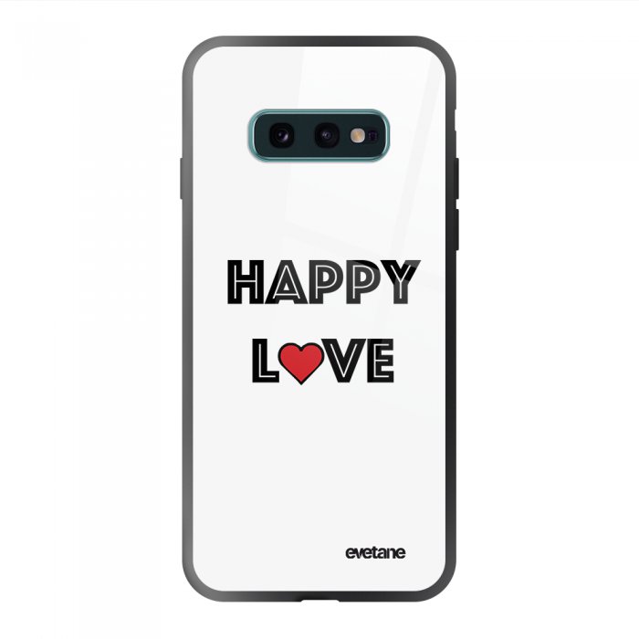 Coque en verre trempé Samsung Galaxy S10e Happy Love Ecriture