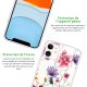 Coque iPhone 11 360 intégrale transparente Fleurs Multicolores Tendance Evetane.
