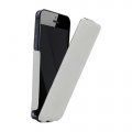 Etui coque ultra slim blanc finition cuir grainé pour iPhone 5 / 5S
