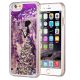 Coque EVETANE transparente Silhouette Papillons avec Paillettes Liquides pour iPhone 6/6S - Violet
