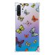 Coque Samsung Galaxy Note 10 Plus anti-choc souple angles renforcés transparente Papillons Multicolors Evetane