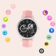 Montre connectée Bluetooth contrôle de musique, podométre - Bracelet Rose façcon croco