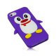 Coque violette aspect pingouin en relief pour iPhone 5