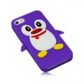 Coque violette aspect pingouin en relief pour iPhone 5 / 5S 