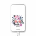 Batterie verre trempé 8000mAh Crâne floral Motif Ecriture Tendance Evetane