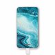 Batterie verre trempé 8000mAh Bleu Nacré Marbre Motif Ecriture Tendance Evetane