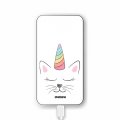 Batterie verre trempé 8000mAh Chat licorne Motif Ecriture Tendance Evetane