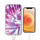 Batterie verre trempé 8000mAh Tie and Dye Violet Motif Ecriture Tendance Evetane